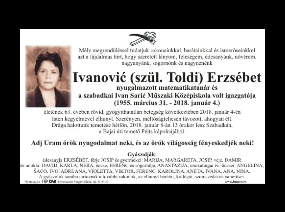 Ivanović Erzsébet