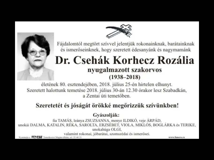 Dr. Csehák Korhecz Rozália