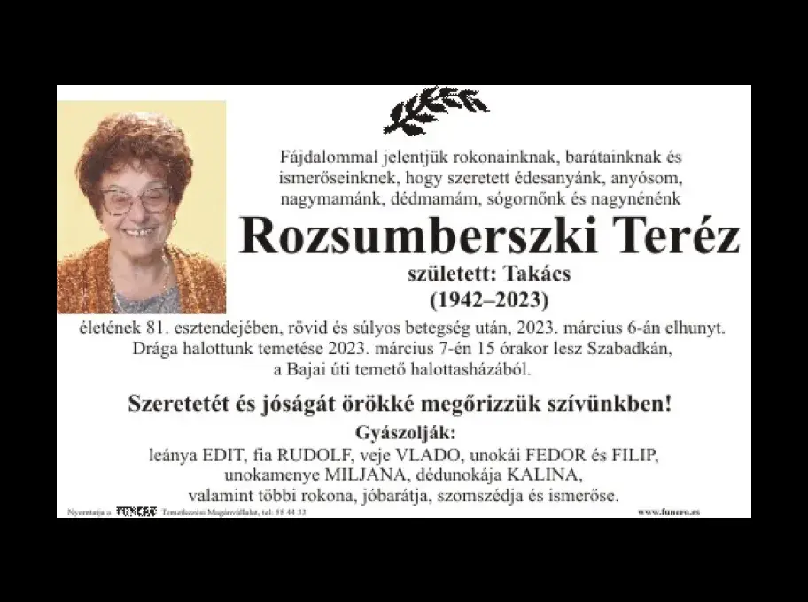 Rozsumberszki Teréz